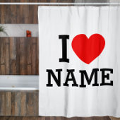 I Heart Name Shower Curtain Douchegordijn