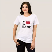 I Heart Name Tri-Blend Shirt (Voorkant volledig)