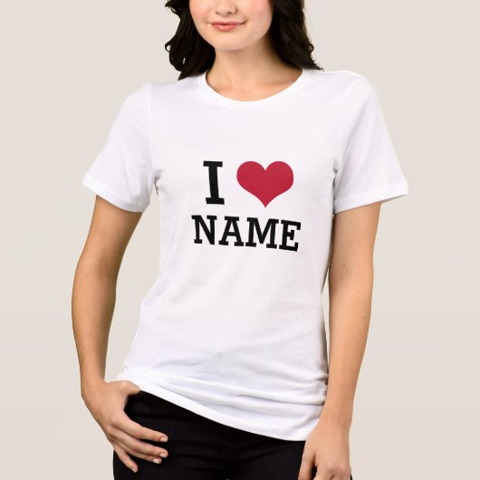 I Heart Name Tri-Blend Shirt (Voorkant)