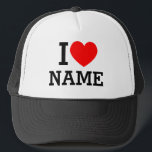 I Heart Name Trucker Hat Pet<br><div class="desc">Schrijf uw gewenste Naam of Tekst op de naamSectie.</div>