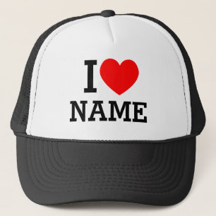 I Heart Name Trucker Hat Pet