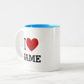 I Heart Name Two-Tone Coffee Mug Tweekleurige Koffiemok (Voorkant links)