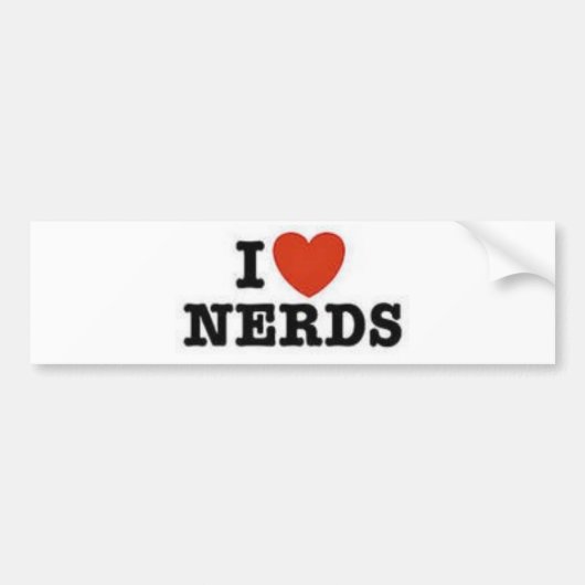 I Heart Nerds Bumpersticker (Voorkant)