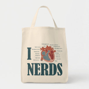 I Heart NERDS Canvas tas