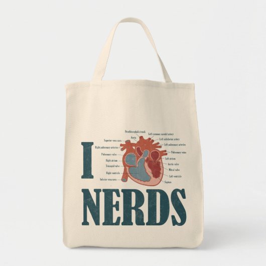 I Heart NERDS Canvas tas (Voorkant)