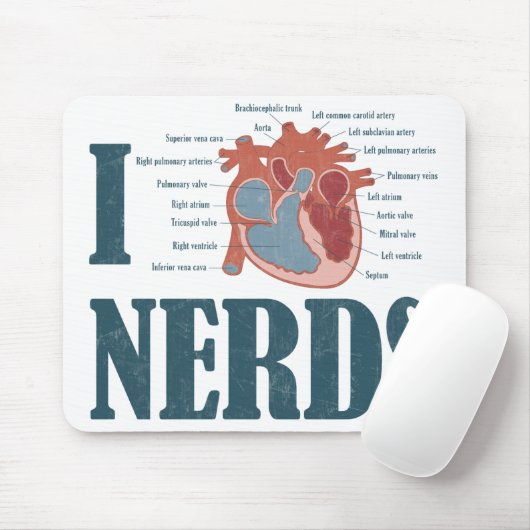 I Heart NERDS Mousepad Muismat (Met muis)