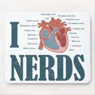 I Heart NERDS Mousepad Muismat
