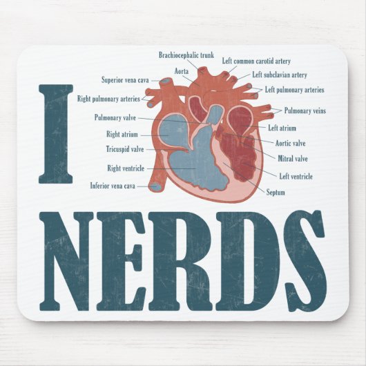 I Heart NERDS Mousepad Muismat (Voorkant)