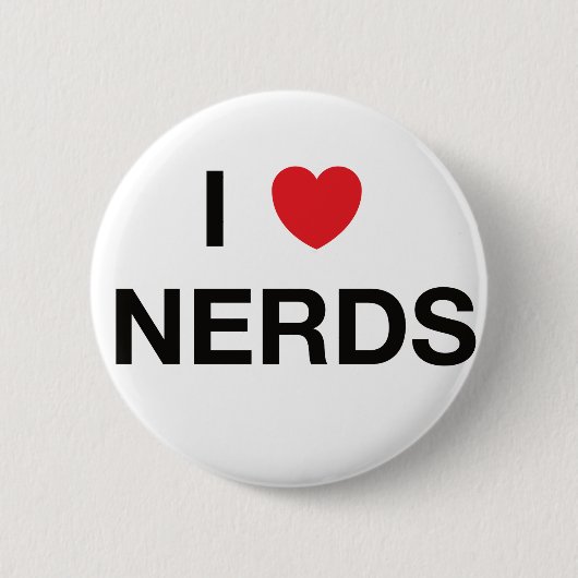I HEART NERDS T-shirt Ronde Button 5,7 Cm (Voorkant)