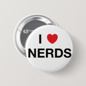 I HEART NERDS T-shirt Ronde Button 5,7 Cm (Voorkant /achterkant)