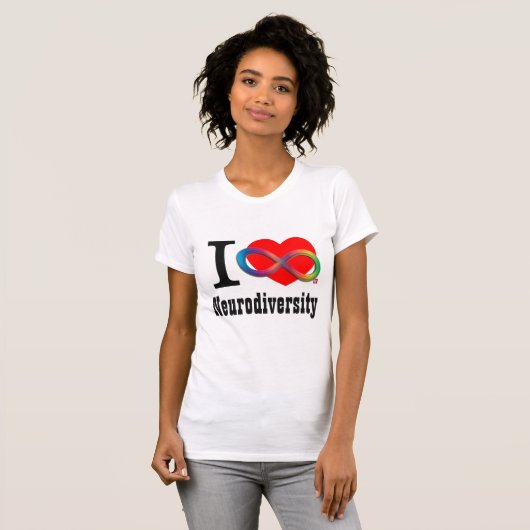I Heart Neurodiversity Rainbow Infinity Shirt (Voorkant volledig)