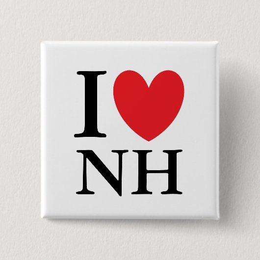I Heart New Hampshire Vierkante Button 5,1 Cm (Voorkant)