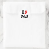 I Heart NJ Ronde Sticker (Tas)