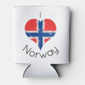 I Heart Noorwegen Noorse vlag Blikjeskoeler (Voorkant)