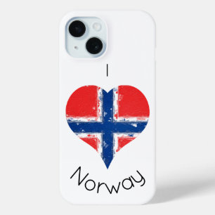 I Heart Noorwegen Noorse vlag iPhone 15 Case