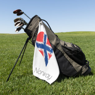 I Heart Noorwegen Noorse vlag Golfhanddoek