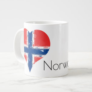 I Heart Noorwegen Noorse vlag Grote Koffiekop