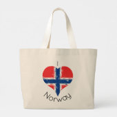 I Heart Noorwegen Noorse vlag Grote Tote Bag (Achterkant)