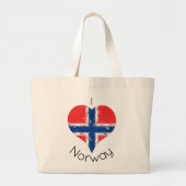 I Heart Noorwegen Noorse vlag Grote Tote Bag (Voorkant)