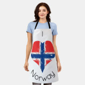 I Heart Noorwegen Noorse vlag Schort (Gedragen)