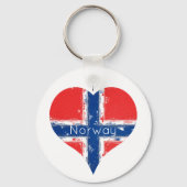 I Heart Noorwegen Noorse vlag Sleutelhanger (Voorkant)