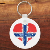 I Heart Noorwegen Noorse vlag Sleutelhanger (Voorkant)