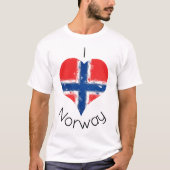 I Heart Noorwegen Noorse vlag T-shirt (Voorkant)