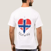 I Heart Noorwegen Noorse vlag T-shirt (Achterkant)