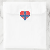 I Heart Noorwegen Noorse vlag Vierkante Sticker (Tas)