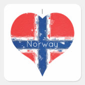 I Heart Noorwegen Noorse vlag Vierkante Sticker (Voorkant)