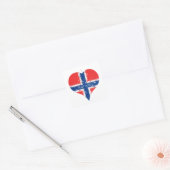 I Heart Noorwegen Noorse vlag Vierkante Sticker (Envelop)