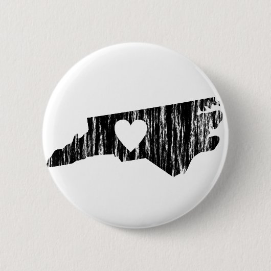 I Heart North Carolina Grunge Outline State Love Ronde Button 5,7 Cm (Voorkant)