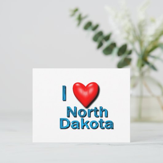 I Heart North Dakota Briefkaart (Staand voorkant)