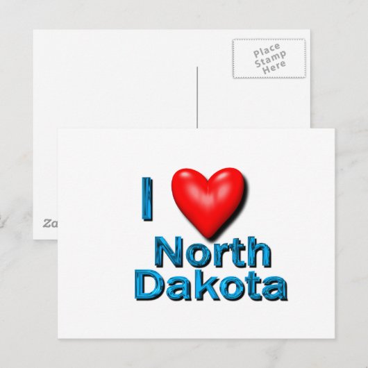 I Heart North Dakota Briefkaart (Voorkant / Achterkant)