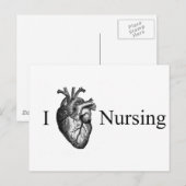I Heart Nursing Briefkaart (Voorkant / Achterkant)