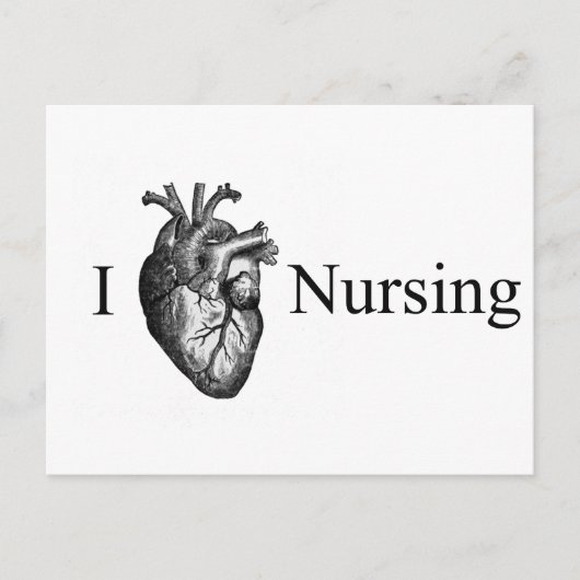 I Heart Nursing Briefkaart (Voorkant)
