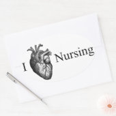 I Heart Nursing Ovale Sticker (Envelop)