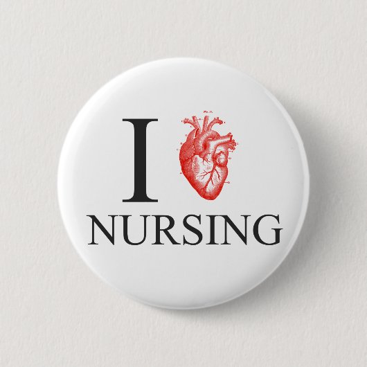 I Heart Nursing Ronde Button 5,7 Cm (Voorkant)