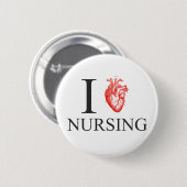 I Heart Nursing Ronde Button 5,7 Cm (Voorkant /achterkant)