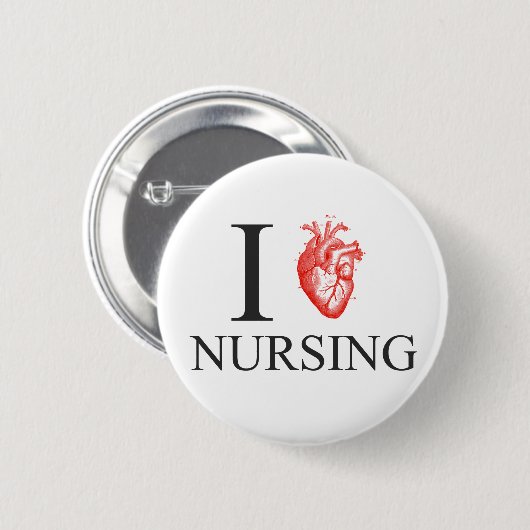 I Heart Nursing Ronde Button 5,7 Cm (Voorkant /achterkant)