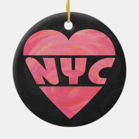 I Heart NYC Keramisch Ornament (Achterkant)