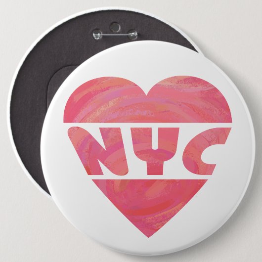 I Heart NYC Ronde Button 6,0 Cm (Voorkant /achterkant)