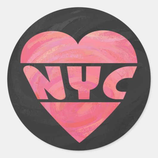 I Heart NYC Ronde Sticker (Voorkant)