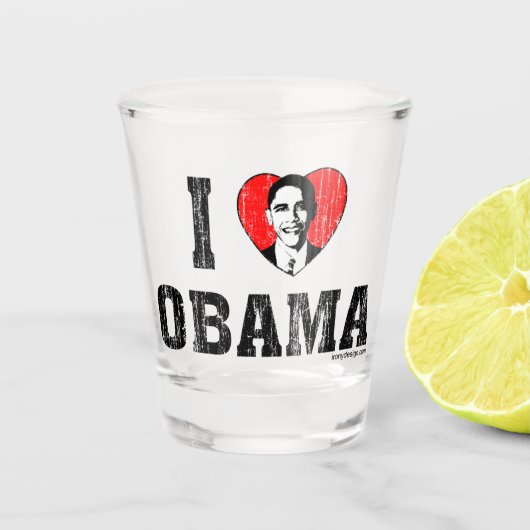 I Heart Obama Shot Glas (Voorkant)