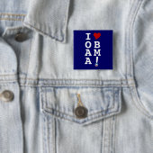 I HEART OBAMA-toets Vierkante Button 5,1 Cm (In situ)