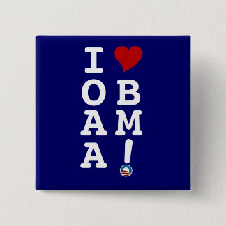 I HEART OBAMA-toets Vierkante Button 5,1 Cm