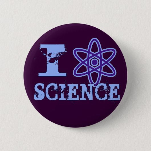 I Heart (of atoomsymbool) Science Ronde Button 5,7 Cm (Voorkant)
