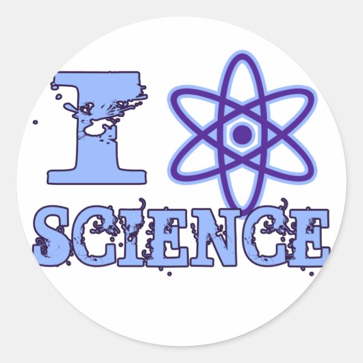 I Heart (of atoomsymbool) Science Ronde Sticker (Voorkant)