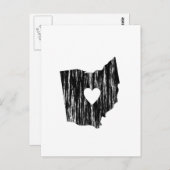 I Heart Ohio Grunge Worn Outline State Love Briefkaart (Voorkant / Achterkant)