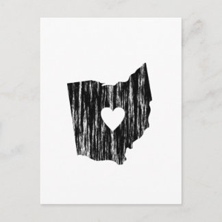 I Heart Ohio Grunge Worn Outline State Love Briefkaart